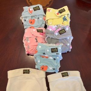 GroVia Kiwi Pie fitted and wool covers